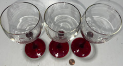 Vintage California Strawberry Festival 3 Piece Wine Glass Set