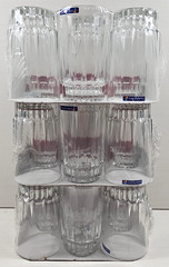 18) Luminarc Lancer 9 Oz Flat Tumblers Set Vintage Clear Cut Cristal Arcoroc Lot