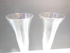 PAIR LENOX CRYSTAL DOLPHIN CHAMPAGNE FLUTES 10 1/8″