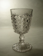 EAPG Adams US Glass 86 aka Daisy and Button with Thumbprint Panel Pattern Goblet