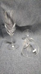 Daum France Modele Corail Pair champagne glasses Goblet Clear Made in France