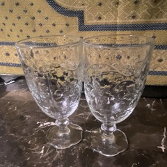 Princess House Fantasia floral heavy Goblets Set of 2