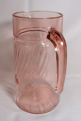 Cristal D’Arques Durand France ROSALINE PINK 48 Ounce Swirl Pink Optic PitcherGC