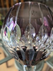 AJKA Castille Alberga Balloon Wine Glass Water Goblet 8-3/8″ Cut-To-Clear Purple