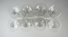 Lot of 8 Cris D’Arques/Durand ANTIQUE GOLD-KNOB STEM Champagne Flutes(s)Multi AV