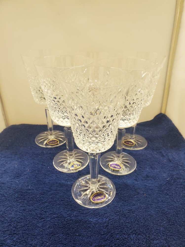 Set of 6 Lenox Crystal Beacon Hill Water Goblets LK