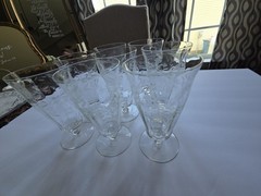 Tiffin-Franciscan TIF89 Pattern Etched Glass Iced Tea Goblets – Set of 6