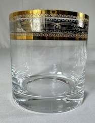 Vintage Set Of 4 Royal Gallery of Crystal Gold Buffet Double Old Fashioned. New