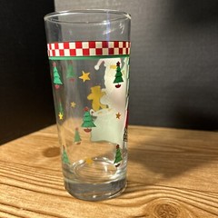 DEBBIE MUMM WOODLAND SANTA TUMBLER Drinking Glass Christmas 16 OZ