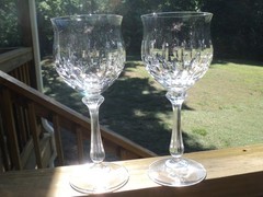 Set of 2 – – Mikasa Crystal “Normandy” Stemmed Wine Glass 8” EUC