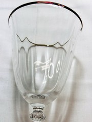 Mikasa Allegro Gold Rim Optic Water/Wine Goblets Glasses 7 7/8″ Nice!