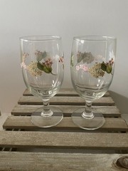 Martha Stewart Glass «Hydrangea» 16 OZ Stemmed Goblets Set of 2