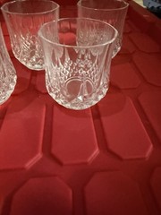 4 PC VTG Cristal d’Arques Longchamp ROCKS Crystal Glasses Rocks BIN G