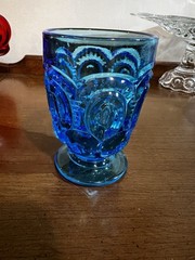 Weishar Moon & Stars Colonial Blue 7 oz Footed Tumbler