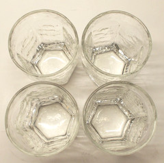 4 Vintage Libbey Paneled Chivalry Juice Glasses 6 Oz. 3 3/4″ Tall