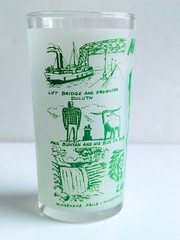 VTG 1950s Hazel-Atlas Glass Tumbler Green Minnesota approx. 5″ tall Great Cond