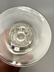 Guy Corrie Union Street Glass 1999 Black Speckled Spiral Champagne Flute