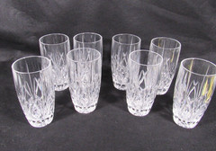Waterford Marquis Brookside Set of 8 Barrel Shape Highball Barware Tumblers EUC