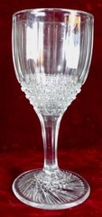 Imperial Huckabee Goblet 666 Flute & Cane Clear Pressed Glass 1921 #162