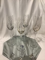 Mikasa Silver & Gold Confetti 9.75” Toasting Champagne Flutes – Set of 4