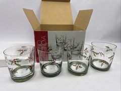 Studio Nova Holly Berry Green Double Old Fashions SET OF FOUR NEW IN BOX