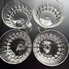 4 Vtg Lady Victoria Fine Crystal Stemware Champagne Coupe Tall Sherbet Glasses