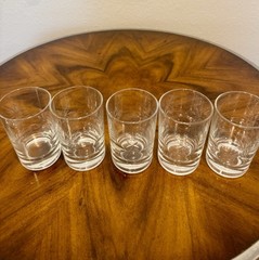 5 Susquehanna Atomic Etched Starburst Juice Glasses 4” Exec Cond
