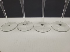 Burton By Toscany Clear Wildflower Etched Wine Glass Made In Italy Set Of 4