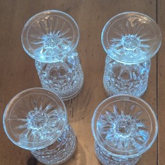 Vintage Glasses Anchor Hocking Wexford Glass Diamond Cut Pattern Set Of 4