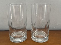 4 Vintage LIBBEY Crisa Thumbprint/Impressions Dimple Tall Glasses 6” Clear NOS