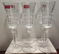 Cristal D’Arques Lady Diamond Set of 6 Champagne Flutes 5oz – NWTs