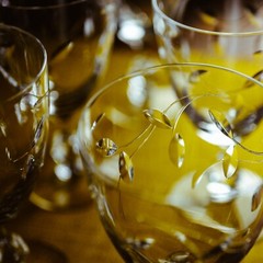 Vintage Set 5 TIFFIN FRANCISCAN PETITE Cut Leaf Crystal Water Goblets FANCY STEM