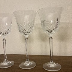 Set Of 3 – Mikasa Crystal Larchmont Water Goblet Wine Glasses 8 3/8″ Tall EUC