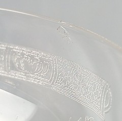 Vintage Etched Floral Swag Garland Champagne Coupe Cocktail Glasses Set Elegant
