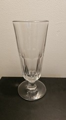 Soda Fountain Sundae Tall Heavy Pedestal 11 Panel Vintage Depression Glass Era