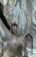 Set Of 2~Pier 1~Smoke Gray Crackle Glass~Champagne Flutes