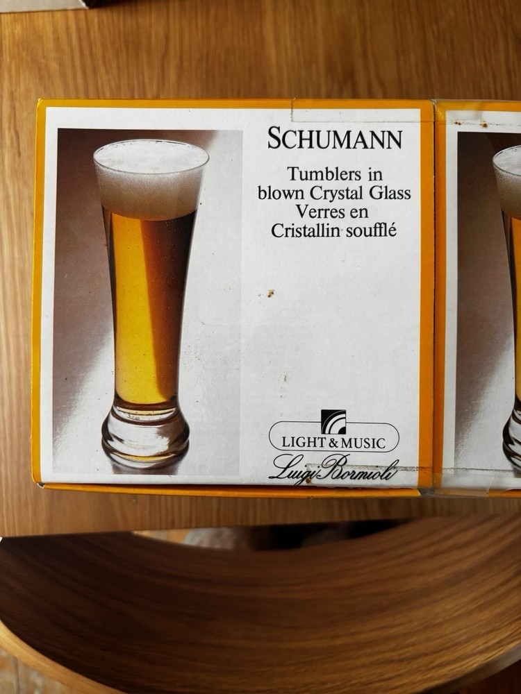 Luigi Bormioli Schumann Beer Glass 2 sets of 4 Blown Crystal Glass 11.5 oz