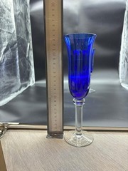 Cobalt Blue Glass Champagne Glasses 3pcs