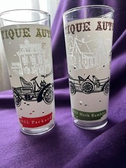 Antique Automobile Tumbler Glass Set (2) by Anchor Hocking
