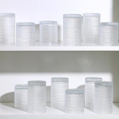 Dishwasher Safe Set of 2 Vintage Hobnail Drinking Glasses – 12oz Highball & 10oz