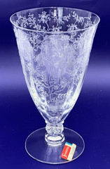 Fostoria Chintz Floral Etch Crystal Glass 6″ Iced Tea Stem #6026 Vtg Single READ