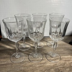 Vintage Luminarc USA Crystal Water Goblets/ Wine Glasses Set of 4 + 2 Read 6 7/8