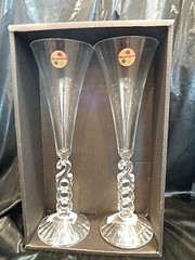 Cristal d’Arques Millennium Champagne Glasses Set of Two Year 2000 Y2K UNUSED