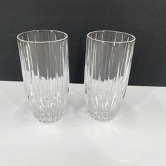 Mikasa Park Lane Cut Crystal 10 oz Highball Tumblers Glasses 5 5/8» Lot of 2