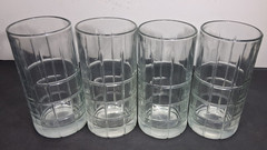 Anchor Hocking Tartan Plaid Clear Glass Tumblers Glasses Cups 16 Oz – Set of 4