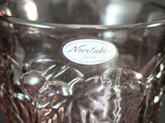 Noritake Crystal ARBOR-CRANBERRY 3 Piece Assortment SHOWROOM INVENTORY MINT