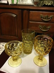 Imperial Provincial #1506 /Whirlpool Sunshine Yellow Flat Iced Tea Tumbler Glass