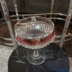 Indiana Glass Ruby Red Goblet Decanter Covered Compote Set Decorative Six-Piece