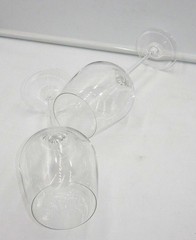 SET OF 2 OLEG CASSINI CRYSTAL LONG STEM WINE GLASSES ~ SIGNED
