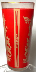 Vintage Thai Goddess/Egyptian Motif Tumbler Glasses 3pc. Set